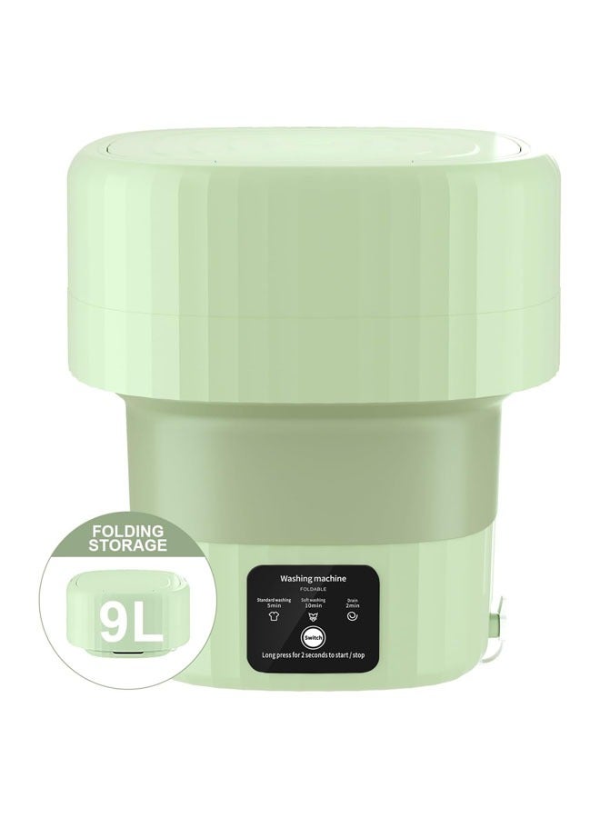 Mini Washing Machine, Foldable Portable Washing Machine, 9 L Large Capacity, Small Collapsible Laundry Washer for Apartment, Travel, RV, Underwears, Socks, Baby Clothes, Green  - Image 1