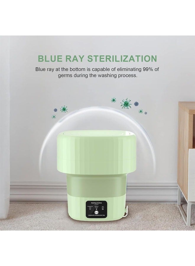 Mini Washing Machine, Foldable Portable Washing Machine, 9 L Large Capacity, Small Collapsible Laundry Washer for Apartment, Travel, RV, Underwears, Socks, Baby Clothes, Green  - Image 5