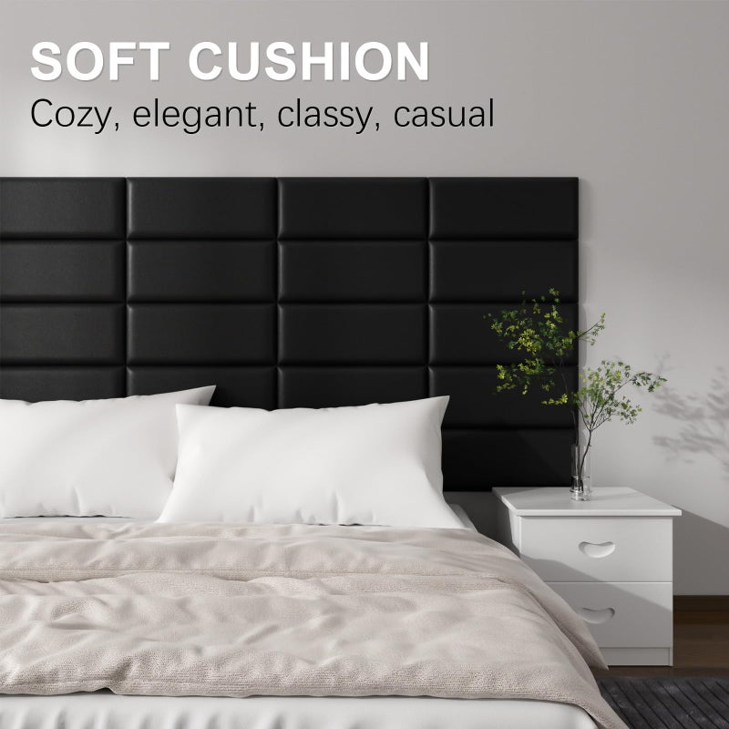Greymond Headboards Wall Panel for Twin, Self-Adhesive 3D Wall Panels, Upholstered Wall Panel for Bedroom/Living Room (4 Pieces 9.84 in x 23.6 in) - Image 3