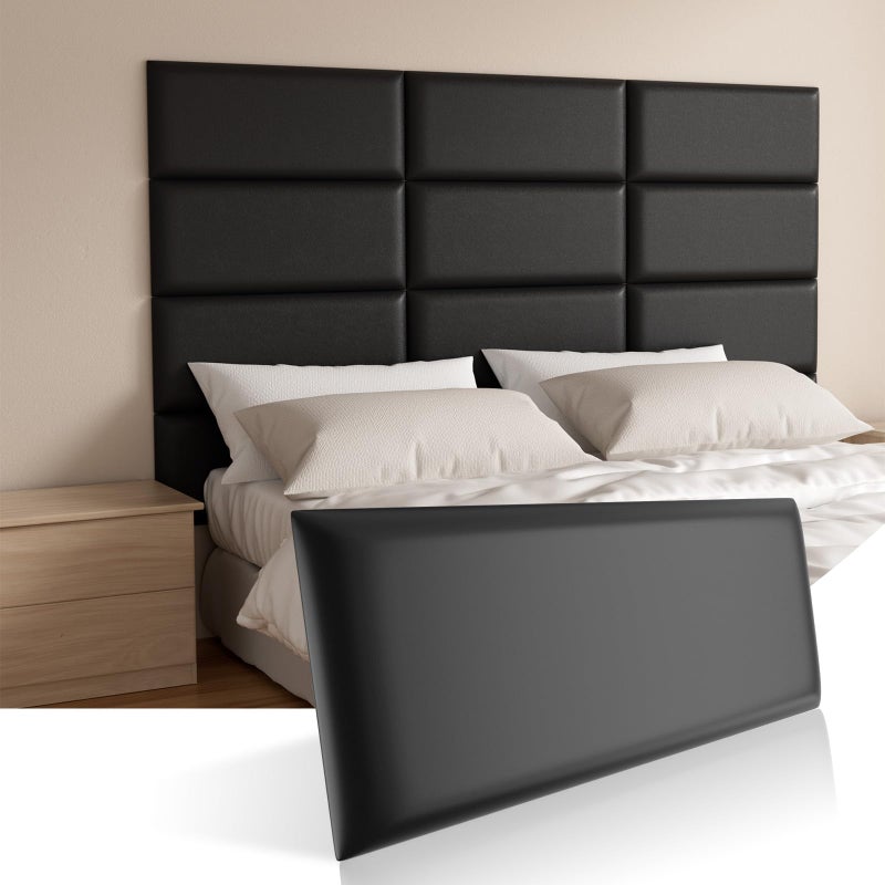 Greymond Headboards Wall Panel for Twin, Self-Adhesive 3D Wall Panels, Upholstered Wall Panel for Bedroom/Living Room (4 Pieces 9.84 in x 23.6 in) - Image 1