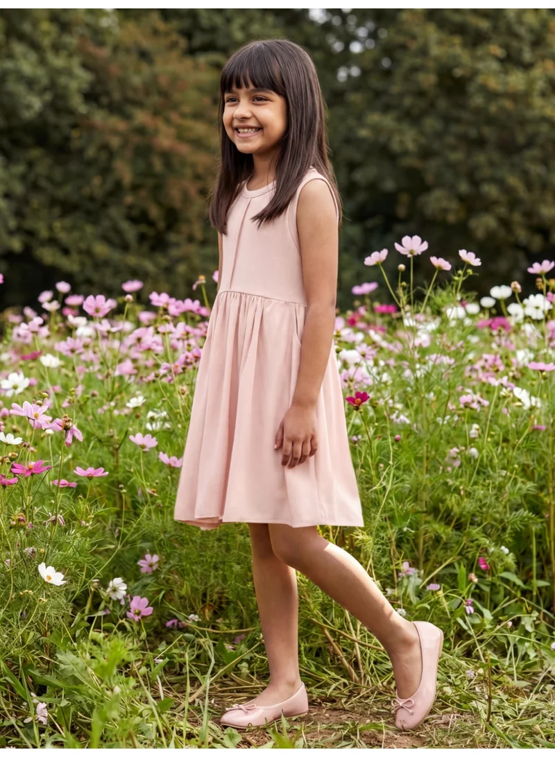 جلو باص Globus Girls Dress Light Pink Casual with Sleeveless Design and Pockets