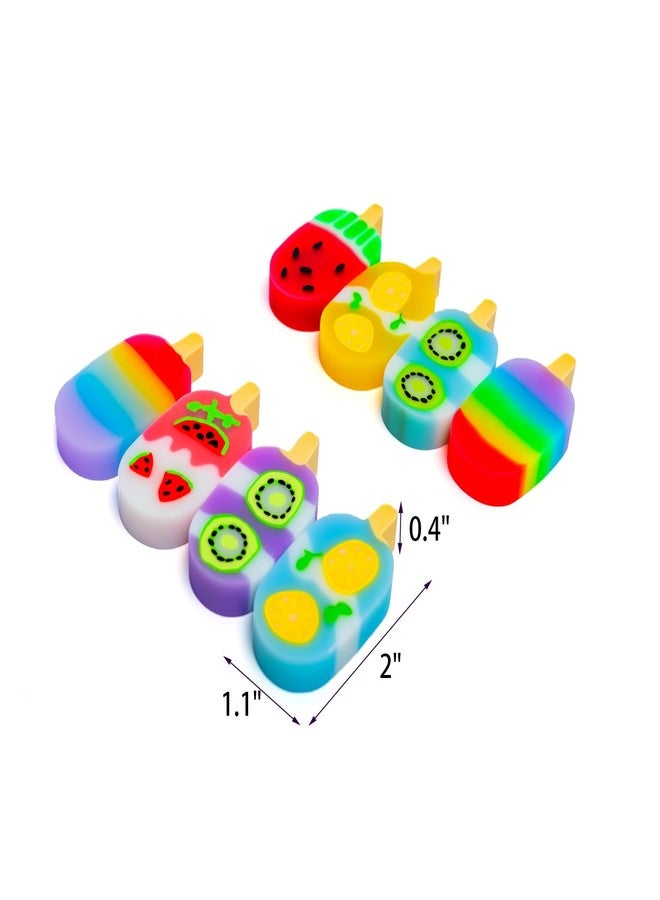 Ouksma Ice Cream Erasers, 24 Pack - Cute Fruit Popsicle Shaped Pencil Erasers for Kids, Fun School Supplies, Classroom Rewards, Party Favors, Homework Prizes - Image 5