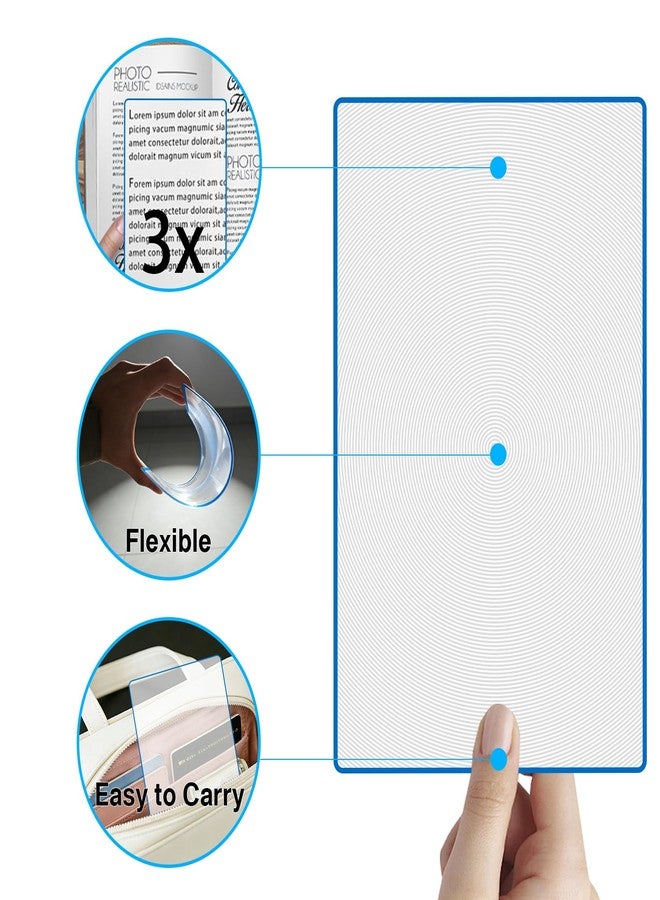 NebulaFlicker 4 Pcs Magnifying Sheet 3X Page Magnifier for Reading Lightweight PVC Fresnel Lens with 4 Pcs Magnifying Bookmark Ruler for Low Vision & Seniors - Image 4