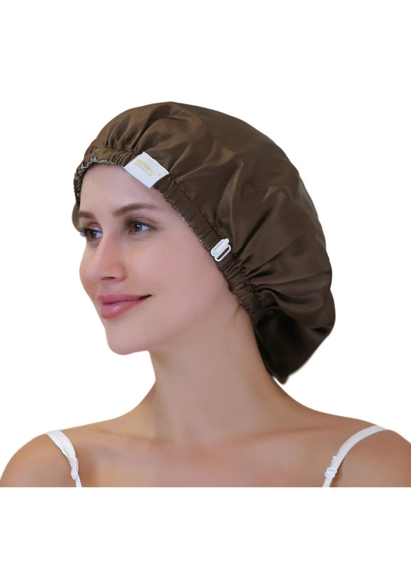 ZIMASILK Double Layered 100% Silk Adjustable Sleep Cap  - Image 1