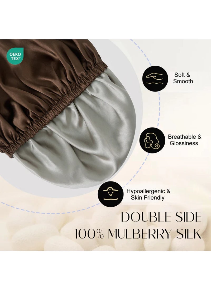 ZIMASILK Double Layered 100% Silk Adjustable Sleep Cap  - Image 2