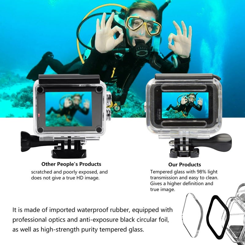 Suptig Waterproof Case Protective Housing Underwater Dive Housing for GoPro Hero 12/Hero 11/Hero 10/Hero 9 Black Waterproof 164F - Image 3