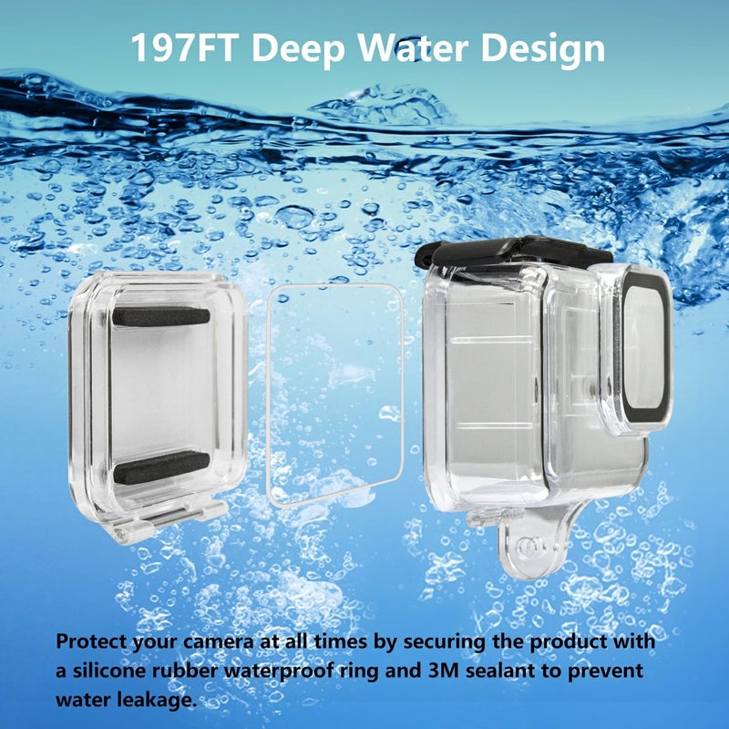 Suptig Waterproof Case Protective Housing Underwater Dive Housing for GoPro Hero 12/Hero 11/Hero 10/Hero 9 Black Waterproof 164F - Image 2