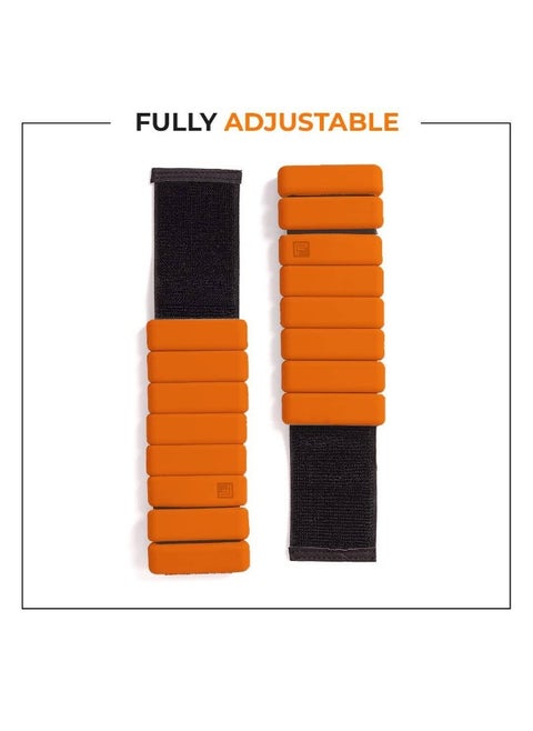 Flexnest BY DECATHLON,Flexnest The Flexbangle Adjustable Wrist & Ankle Weights Set, Free Size, (Pack Of 2), 1 Pound Each