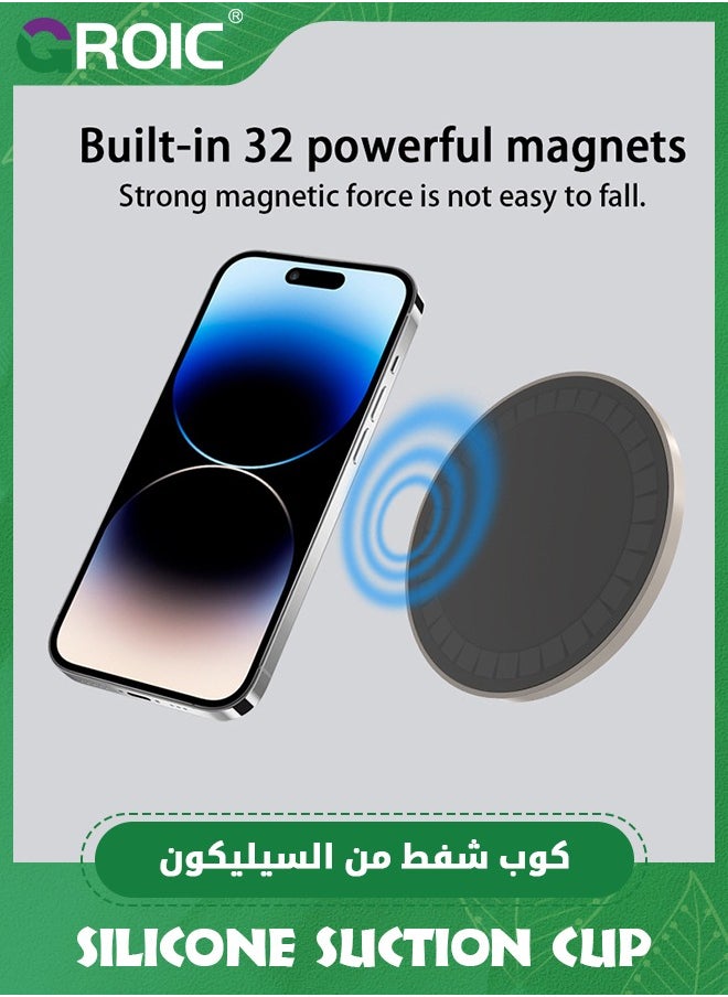 GROIC - Black Double Sided Silicone Suction Cup for All Phone Models, Phone Suction Pad with Strong Adhesion, Non-Slip Phone Holder for Selfies and Videos, Multifunctional Phone Suction Tray - Image 1