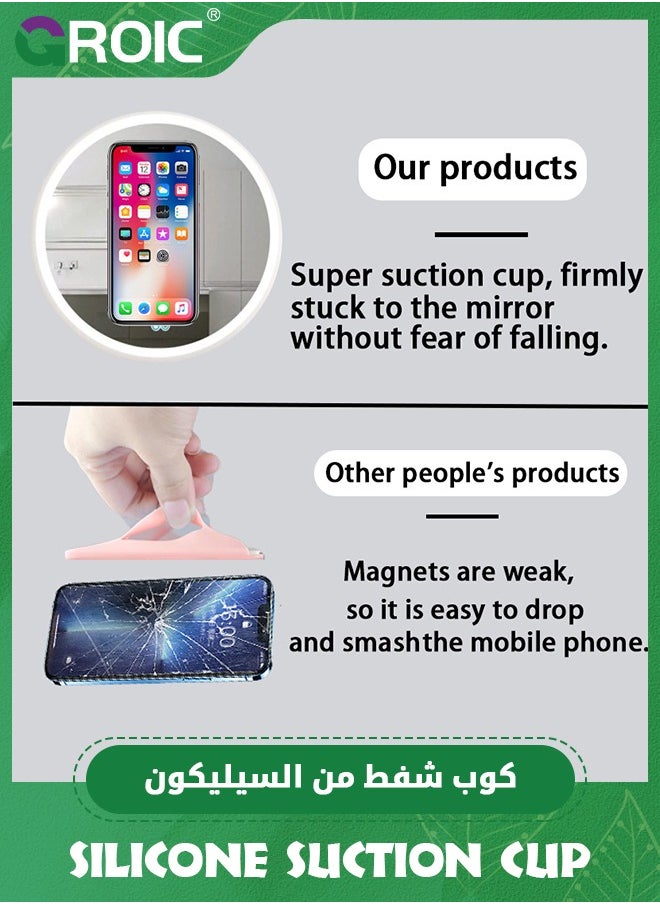 GROIC - Black Double Sided Silicone Suction Cup for All Phone Models, Phone Suction Pad with Strong Adhesion, Non-Slip Phone Holder for Selfies and Videos, Multifunctional Phone Suction Tray - Image 1