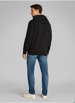 Calvin Klein Jeans Men's Cotton Terry Zip Up Hoodie - Cotton, Black  - Image 5