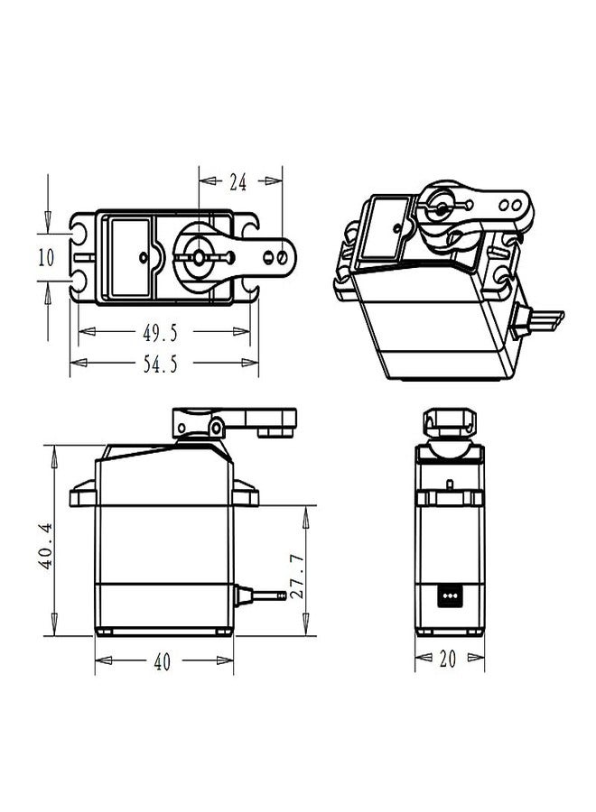 ZOSKAY Rc Servo Brushless Servo Metal Gear High Torque Robot servo Brushless Motor Digital Servo Arduino Servo for 1/8 1/10 1/12 RC Cars (45KG-270°) - Image 5