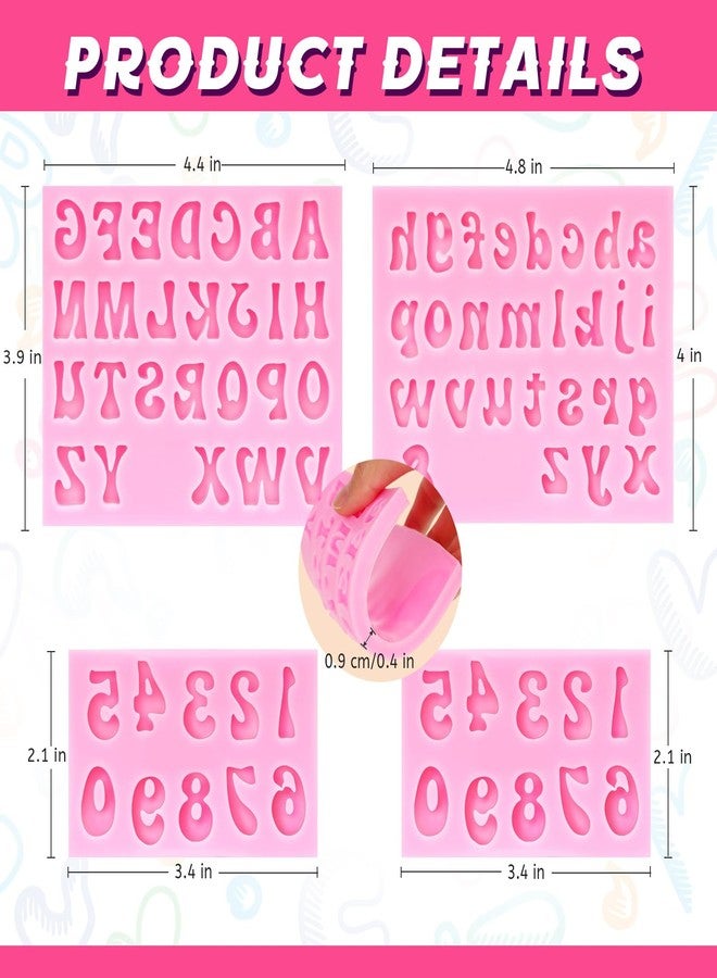 KINYFY 4 Pcs Letter and Number Silicone Molds, Alphabet and Numbers Chocolate Molds, 0-9 Numbers and 26 Letters Candy Mold for Party Baking Desserts, Cake Decoration (Letter and Number A) - Image 2