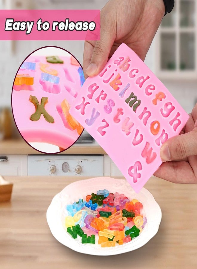 KINYFY 4 Pcs Letter and Number Silicone Molds, Alphabet and Numbers Chocolate Molds, 0-9 Numbers and 26 Letters Candy Mold for Party Baking Desserts, Cake Decoration (Letter and Number A) - Image 4