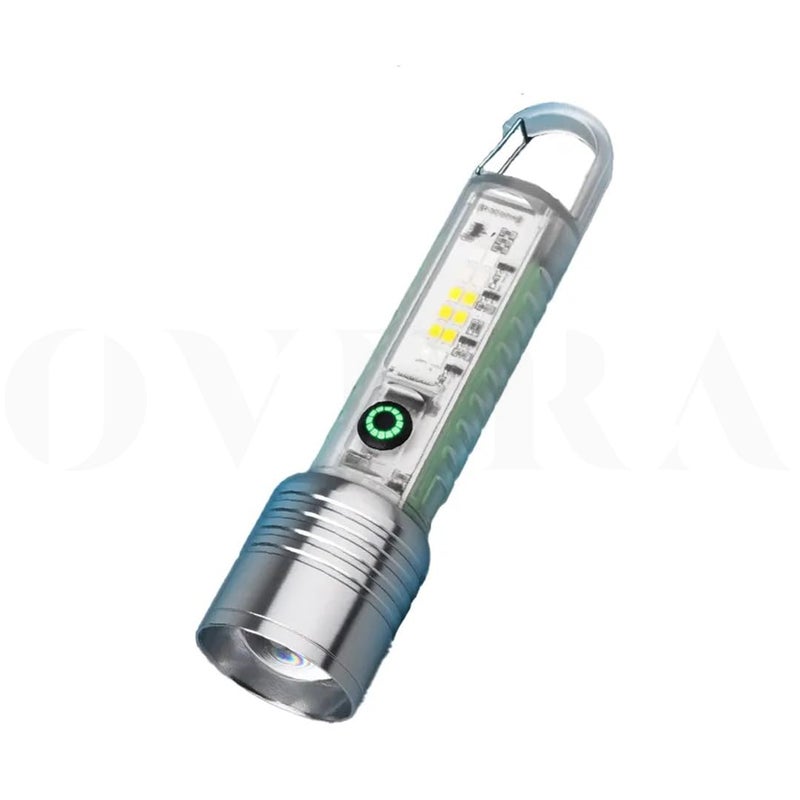 OVERA overa Powerful Torches LED Super Bright Rechargeable with Red Blue UV Light Mini Pocket Torch 8 Modes Multifunctional Zoomable Flashlight for Emergency Outdoor Camping Hiking Gift - Image 1