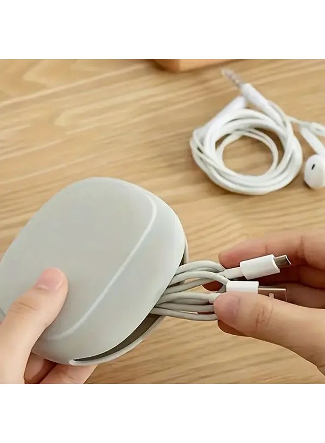 White Ultra Portable Travel Cable Organizer Bag for Earphones and Charging Hub - Image 3