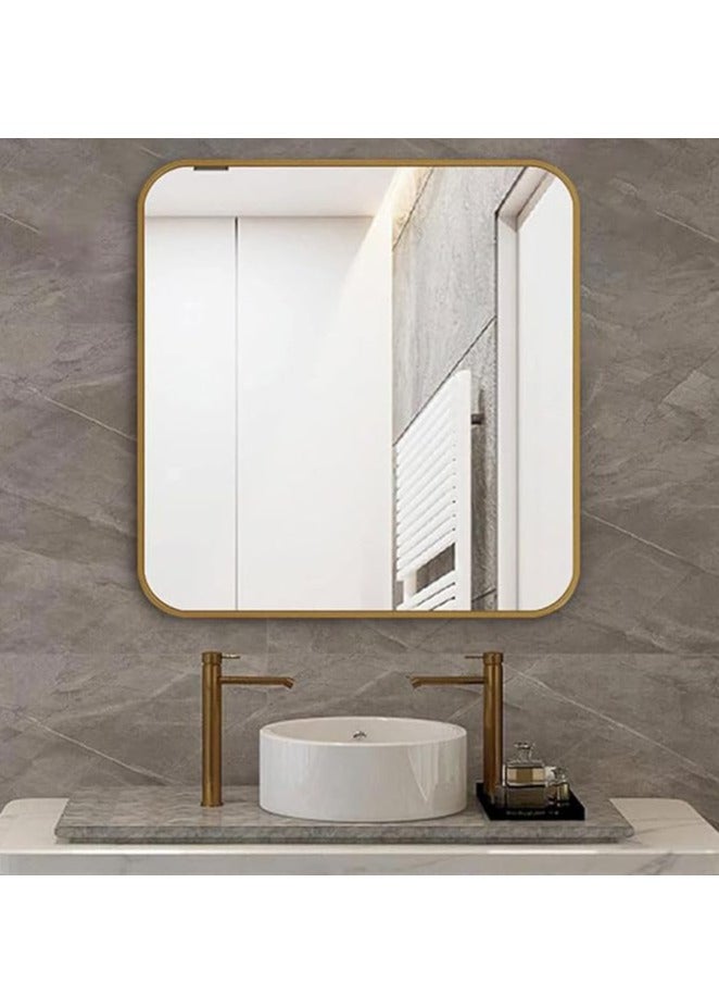 مرآة الحمام كامل طول مرآة الجدار شنقا نوع مرآة مستحضرات التجميل مرآة خلع الملابس الإطار مرآة الحمام غرفة المعيشة غرفة نوم ( 50 * 50 سم ) - Image 1