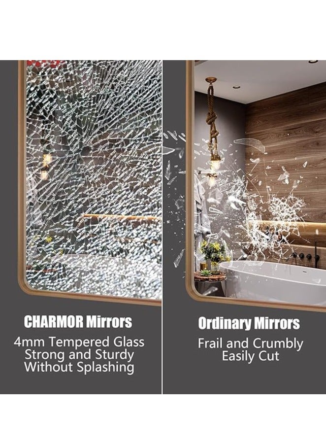 مرآة الحمام كامل طول مرآة الجدار شنقا نوع مرآة مستحضرات التجميل مرآة خلع الملابس الإطار مرآة الحمام غرفة المعيشة غرفة نوم ( 50 * 50 سم ) - Image 5