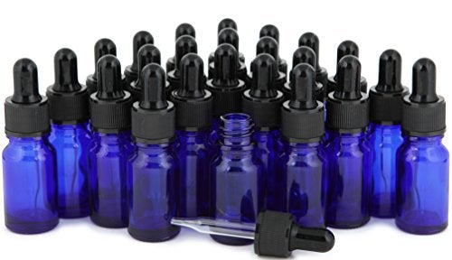 Vivaplex, 24, Cobalt Blue, 10 ml (1/3 oz) Glass Bottles, with Glass Eye Droppers - Image 4