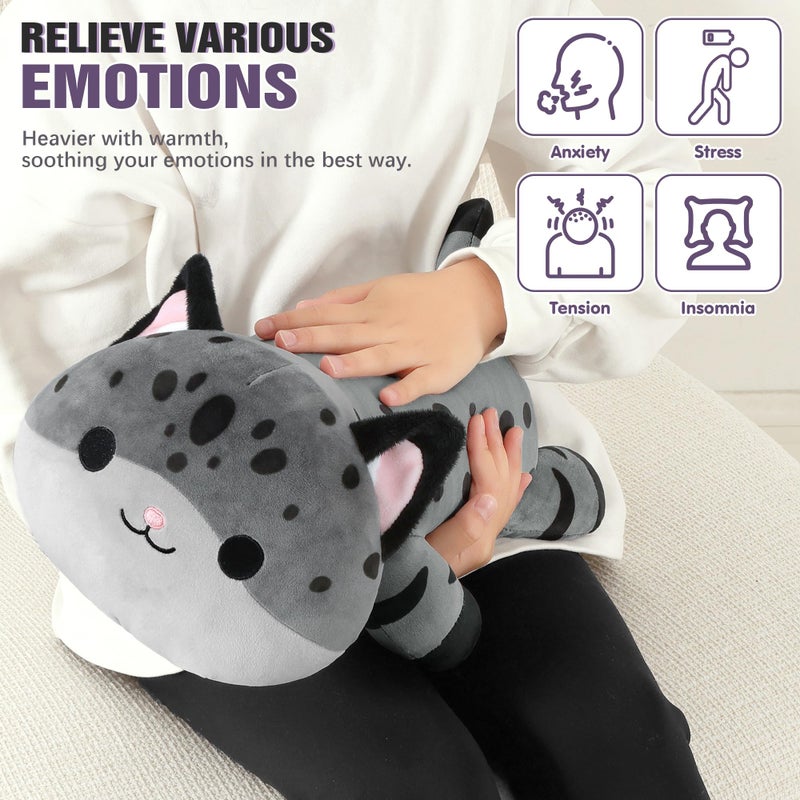 Onsoyours Original Weighted Panther Cat Plush, Cute 13.8"|1.8 Pound Hugging Black Leopard Kitty Weighted Stuffed Animal, Soft Collectible Gift for Kids & Adults - Image 4