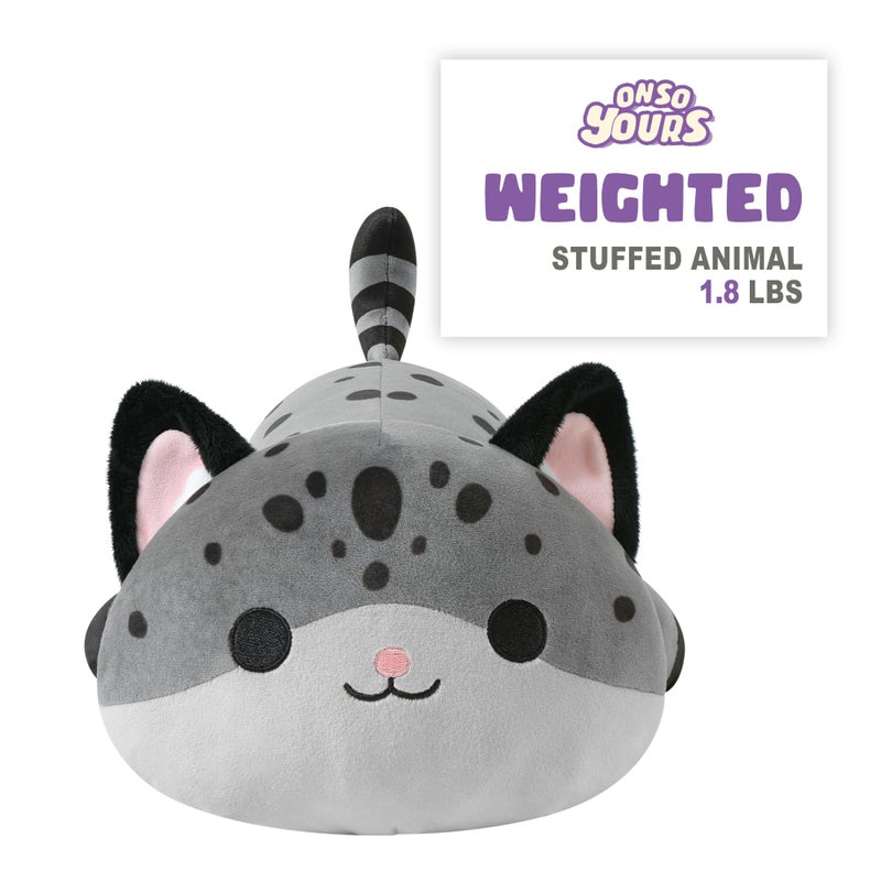 Onsoyours Original Weighted Panther Cat Plush, Cute 13.8"|1.8 Pound Hugging Black Leopard Kitty Weighted Stuffed Animal, Soft Collectible Gift for Kids & Adults - Image 2