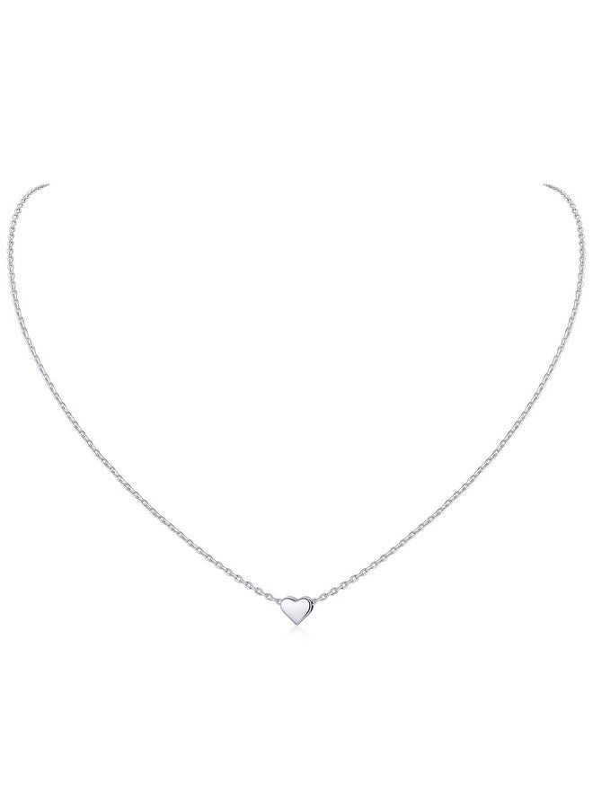 ChicSilver ChicSilver Silver Necklace for Women Tiny Small Heart Necklace for Women Endlessness Love Dainty Necklaces - 16" - Image 1