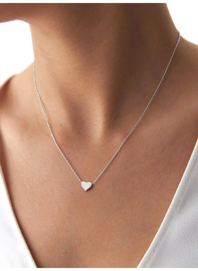 ChicSilver ChicSilver Silver Necklace for Women Tiny Small Heart Necklace for Women Endlessness Love Dainty Necklaces - 16" - Image 3
