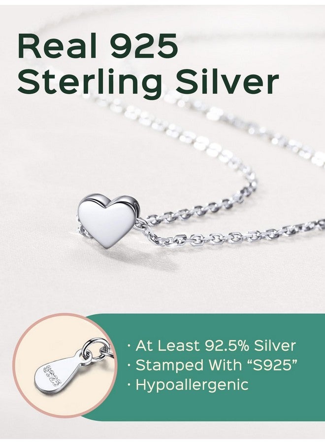ChicSilver ChicSilver Silver Necklace for Women Tiny Small Heart Necklace for Women Endlessness Love Dainty Necklaces - 16" - Image 4