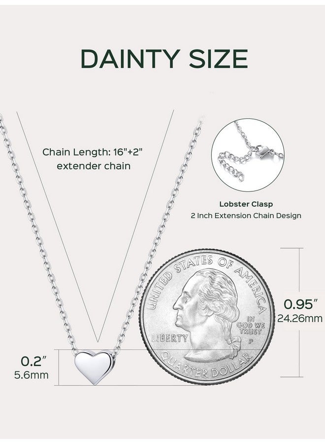 ChicSilver ChicSilver Silver Necklace for Women Tiny Small Heart Necklace for Women Endlessness Love Dainty Necklaces - 16" - Image 5