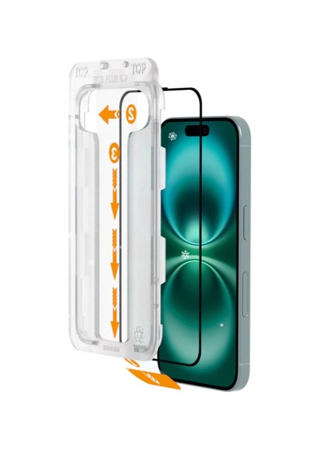 2 Pack Screen Protector for iPhone 16 Plus, Glass Screen Protector with Camera Lens Protector, Auto Alignment Tool Kit for Easy Installation, Bubble Free, Full Coverage Case Friendly