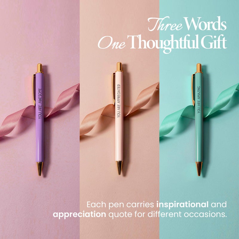MESMOS 3Pcs Fancy Pen Sets for Women Gift, Administrative Professional Day Gifts, German-Ink, 1mm Tip, Cute Pens for Journaling No Bleed, Employee, Teacher Appreciation Gift, Thank You Gifts for Women - Image 2