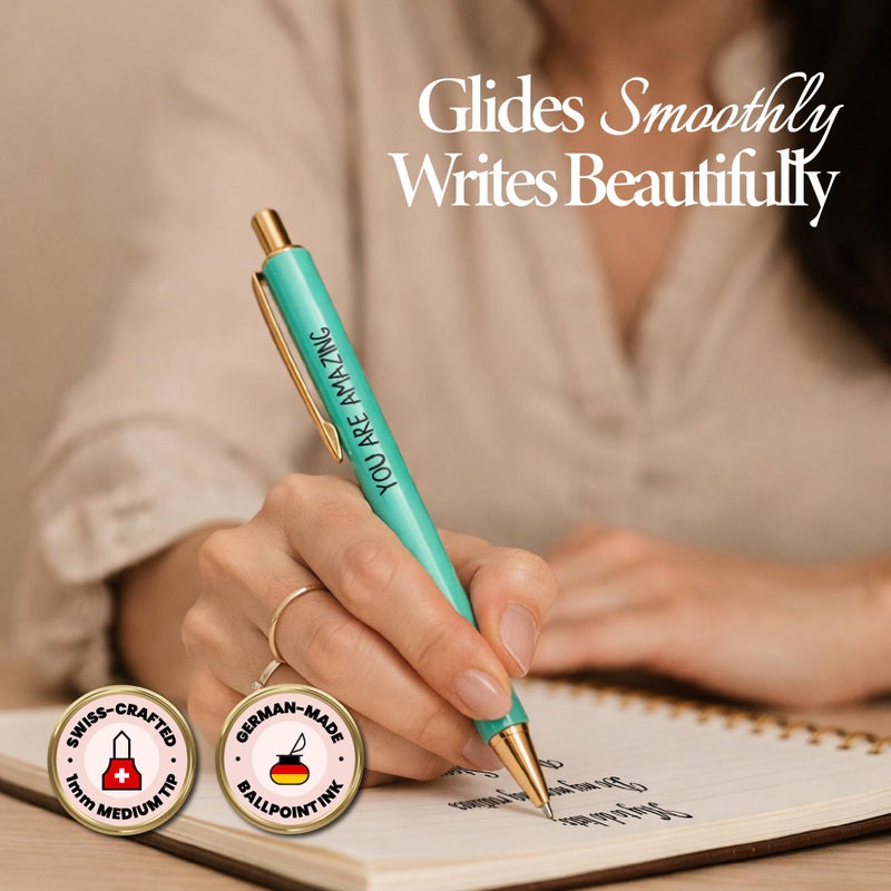MESMOS 3Pcs Fancy Pen Sets for Women Gift, Administrative Professional Day Gifts, German-Ink, 1mm Tip, Cute Pens for Journaling No Bleed, Employee, Teacher Appreciation Gift, Thank You Gifts for Women - Image 4