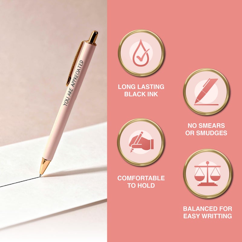 MESMOS 3Pcs Fancy Pen Sets for Women Gift, Administrative Professional Day Gifts, German-Ink, 1mm Tip, Cute Pens for Journaling No Bleed, Employee, Teacher Appreciation Gift, Thank You Gifts for Women - Image 3