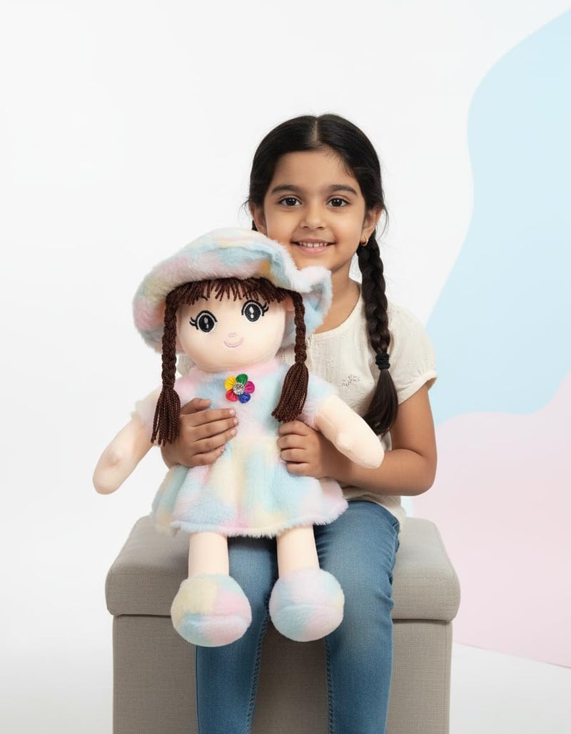 AVSHUB Rainbow Soft Doll for Kids Plush Girl Doll with Hat & Heart Design | Ultra Soft Stuffed Toy for Girls & Toddlers (70 CM) - Image 4
