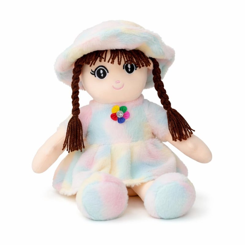AVSHUB Rainbow Soft Doll for Kids Plush Girl Doll with Hat & Heart Design | Ultra Soft Stuffed Toy for Girls & Toddlers (70 CM) - Image 3