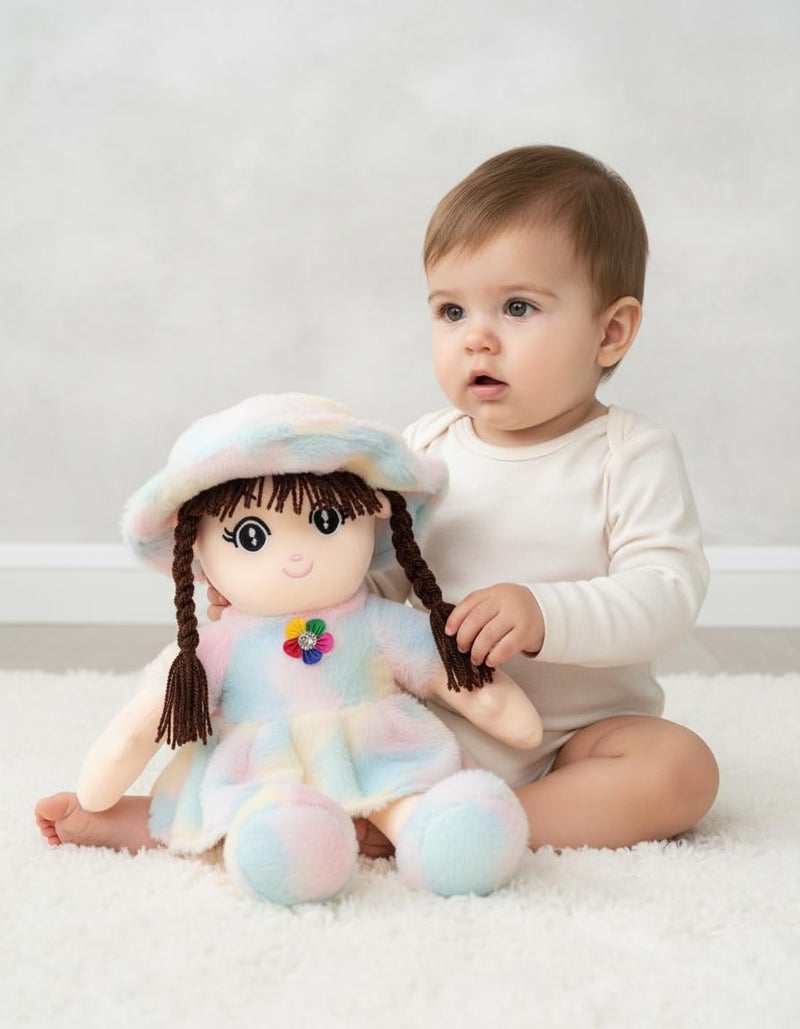 AVSHUB Rainbow Soft Doll for Kids Plush Girl Doll with Hat & Heart Design | Ultra Soft Stuffed Toy for Girls & Toddlers (70 CM) - Image 2