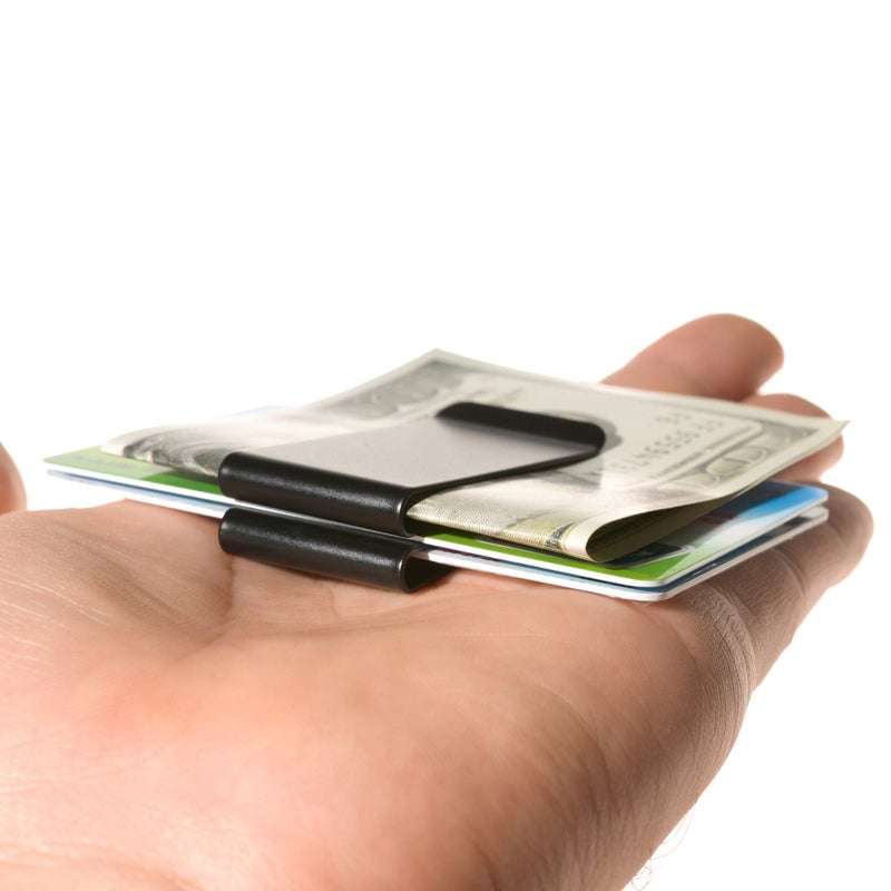 CKLT مشبك نقود CKLT، مشبك نقدي، محفظة بسيطة، محفظة رفيعة، حامل بطاقات ائتمان للأعمال، من الفولاذ المقاوم للصدأ، حامل بطاقات ائتمان أنيق وآمن للاستخدام في المدرسة والعمل والحياة اليومية، هدية مثالية للرجال والأولاد - Image 5