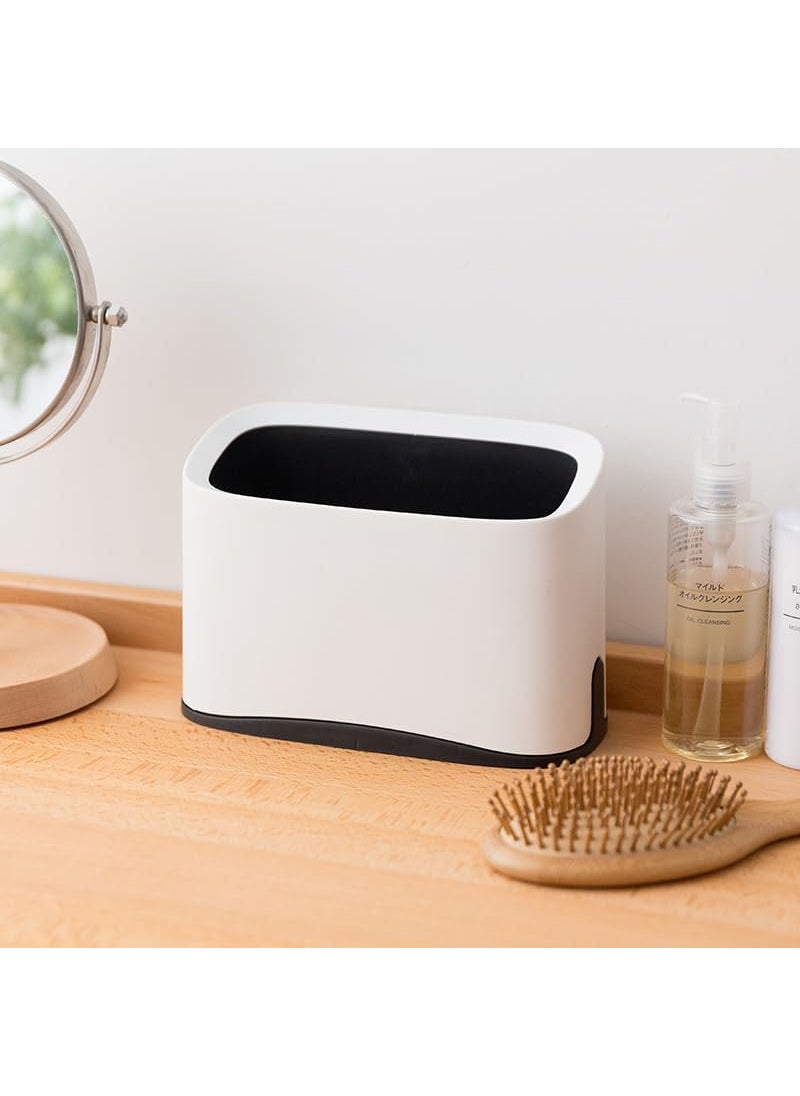 SUKHAD SUKHAD Mini Countertop Trash Can Tiny Desktop Dustbin Mini Waste Basket Small White  - Image 1
