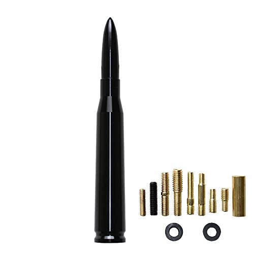 VIGOLU 50 Cal Bullet Antenna Replacement Ford F150 F250 F350 Dodge Ram 1500 2500 Jeep Wrangler Toyota Tundra(Black) - Image 1