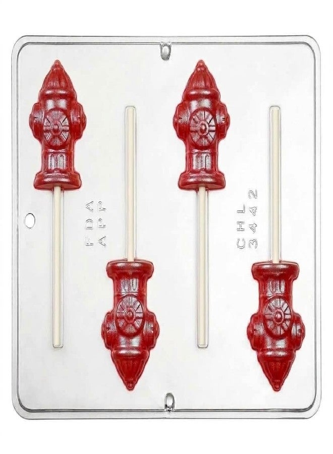 Lollipops Fire Hydrant Lollipop Chocolate Candy Mold 3442-4 Cavities - Image 1