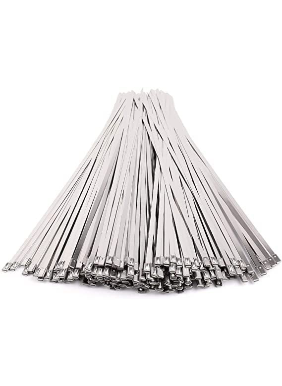 ADD GEAR ADD GEAR Stainless Steel 316 SelfLocking Cable Zip Ties Exhaust Wrap MultiPurpose DIY Locking Cable Metal Zip Ties 100 mm 4 inches 50  - Image 2