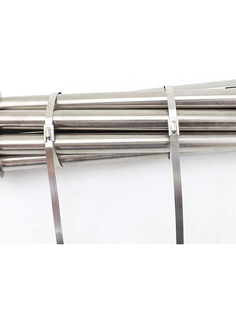 ADD GEAR ADD GEAR Stainless Steel 316 SelfLocking Cable Zip Ties Exhaust Wrap MultiPurpose DIY Locking Cable Metal Zip Ties 100 mm 4 inches 50  - Image 3