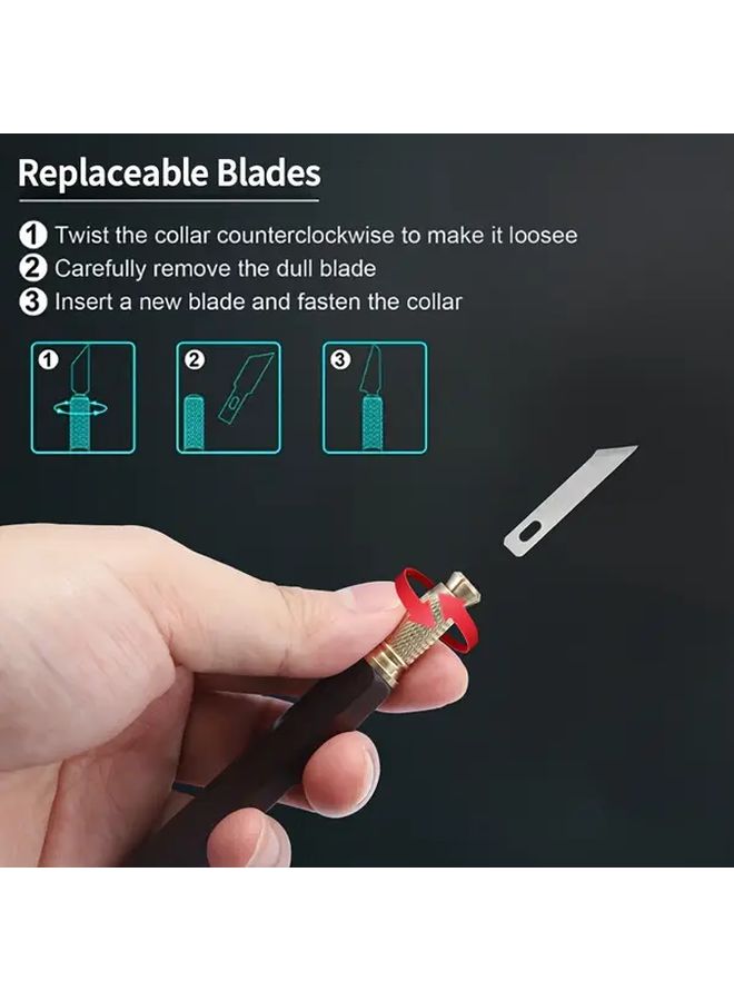 Multi Blade Wood Carving Pen with SK5 Tips Deburring Cutter for DIY Craft Precision Cutting Tool - Image 4