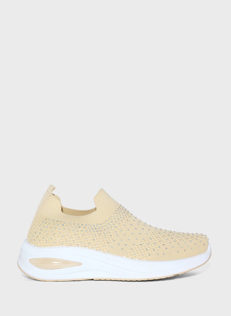 Ginger Diamante Knit Slip On Comfort Shoe  - Image 1