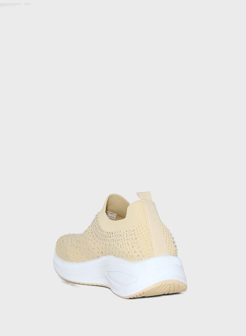 Ginger Diamante Knit Slip On Comfort Shoe  - Image 2
