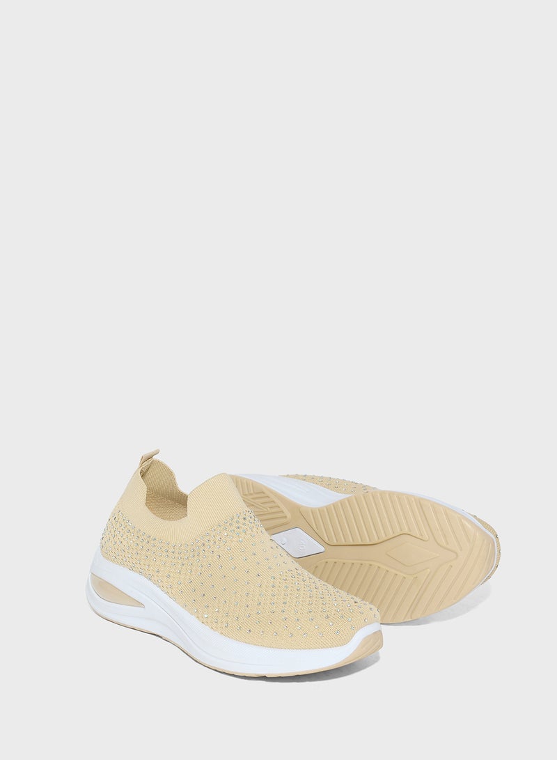 Ginger Diamante Knit Slip On Comfort Shoe  - Image 3