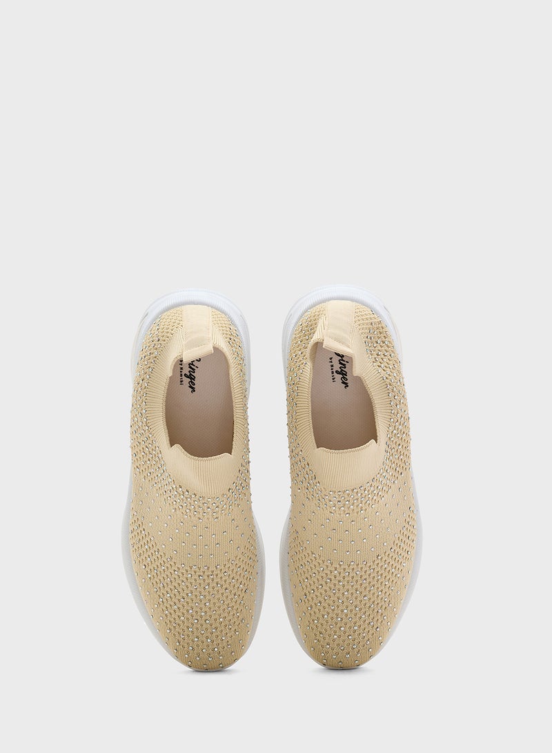 Ginger Diamante Knit Slip On Comfort Shoe  - Image 4