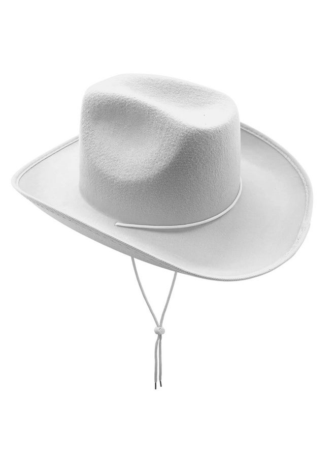 4E's Novelty 4E's Novelty Cowboy Hat for Women & Men, Felt Cowgirl Hat for Adults, Western Party Dress Up Accessories (White)  - Image 1