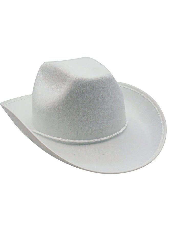 4E's Novelty 4E's Novelty Cowboy Hat for Women & Men, Felt Cowgirl Hat for Adults, Western Party Dress Up Accessories (White)  - Image 2