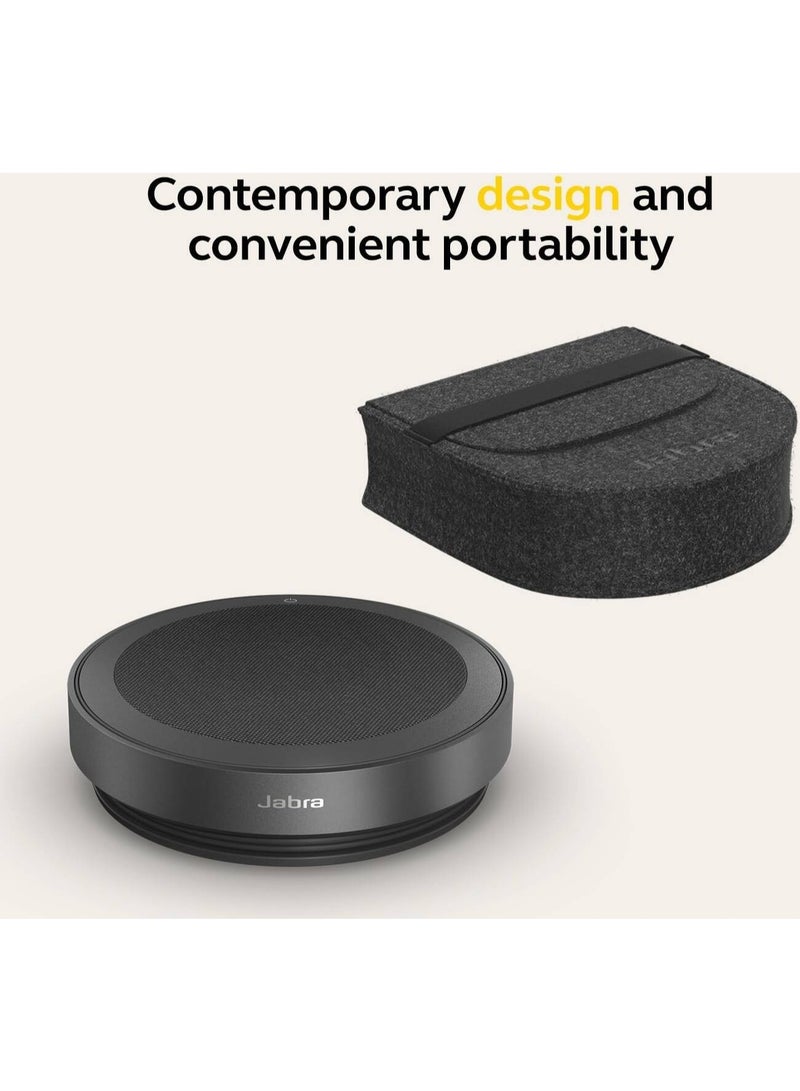 Jabra 2200 mAh Speak2 75 Speakerphone with Link 380c USB-C Adapter, 65mm Speaker, 4 MEMS Mics, 360° Pickup, Noise & Echo Cancellation, Bluetooth 5.2, 32-Hour Battery, 30m Range, USB-C, IP64, Teams Certified, Black | 2775-429 - Image 5